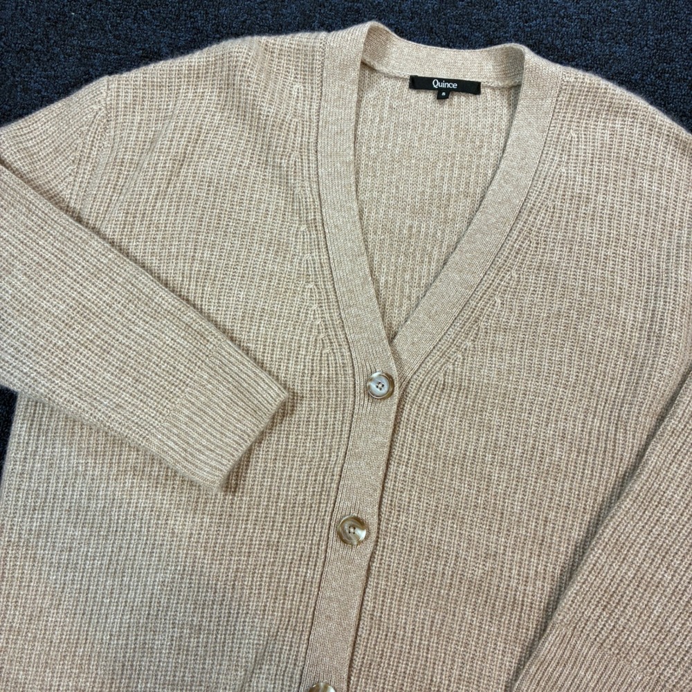 Quince Mongolian Cashmere Oversized Boyfriend Cardigan Sweater Womens Small